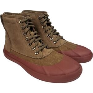 LL Bean Bar Harbor Duck Boots Womens 7M Brown Leather Suede Rain Ankle Outdoor